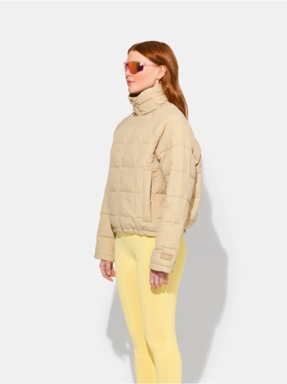 Halfdays Light Beige Quilted Nellie Packable Puffer Jacket - Women's